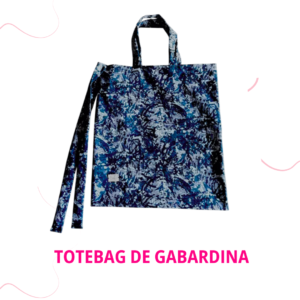 Totebag gabardina print violeta y negro