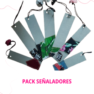 Señalador de Material Reciclado con Flor de Tela