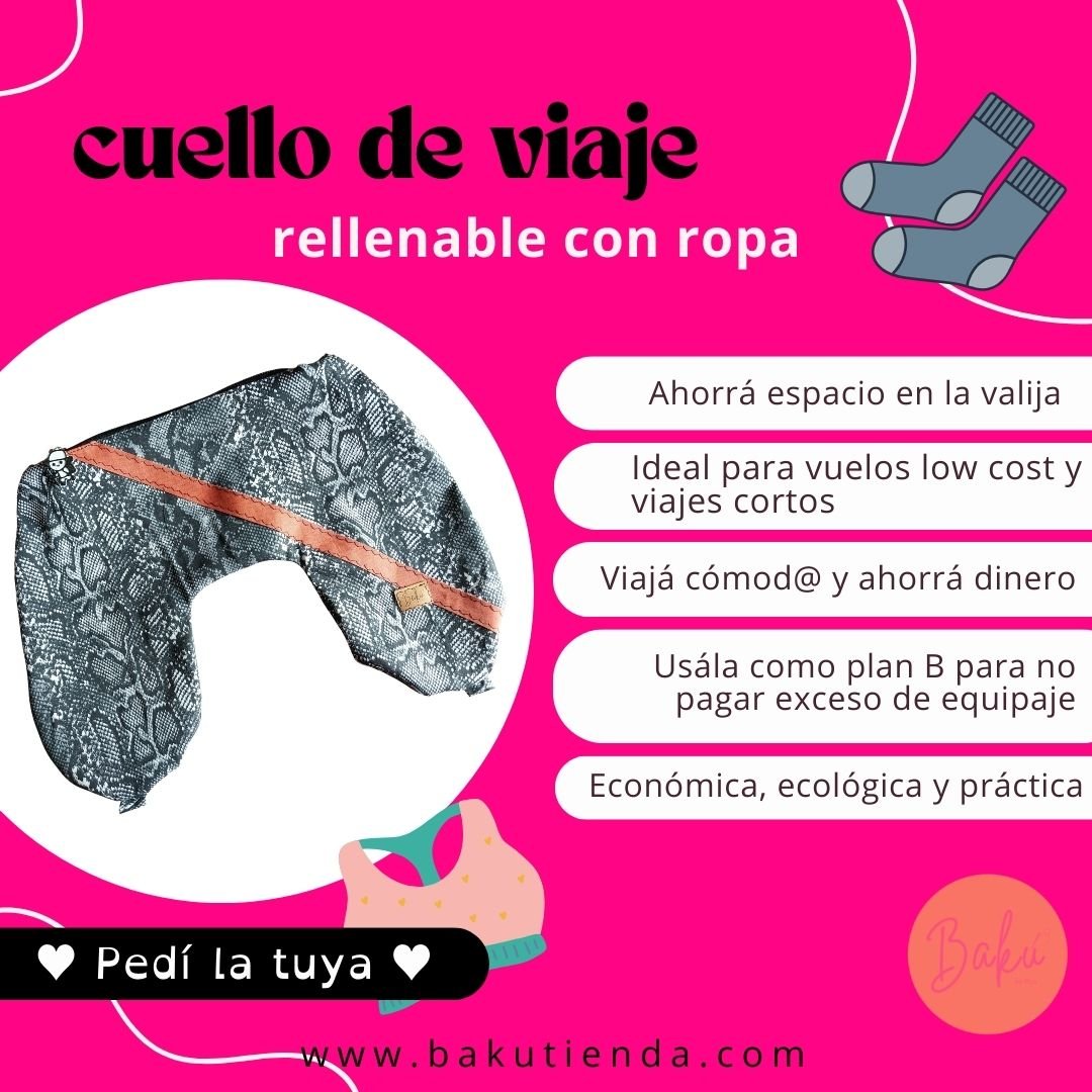 Almohada de viaje rellenable con ropa gabardina estampada - Imagen 2